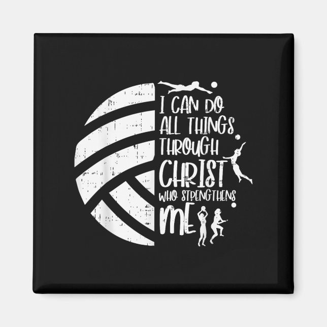 Aimant I Can Do Things Through Christ Volleyball Christia (Devant)