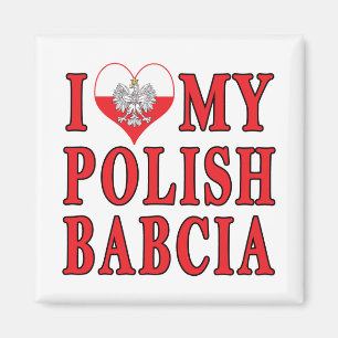 Aimant I coeur mon Babcia polonais