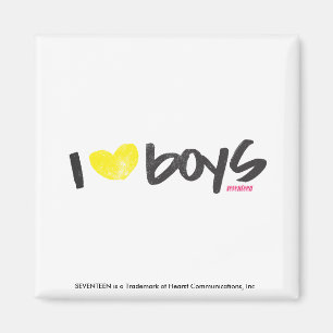 Aimant I Heart Boys Jaune