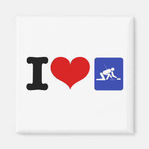 Aimant I Heart Curling