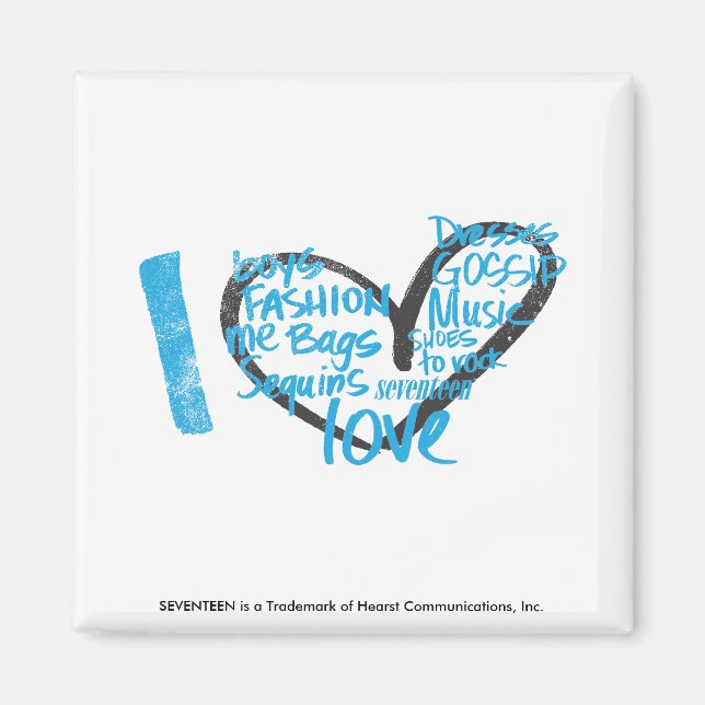 Aimant I Heart Graffiti Aqua (Devant)