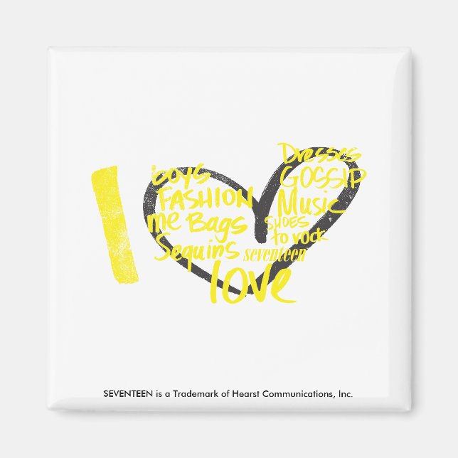 Aimant I Heart Graffiti Jaune (Devant)