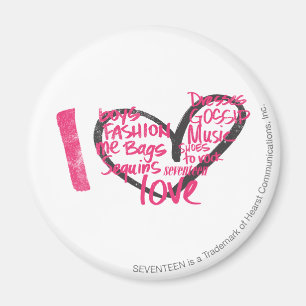 Aimant I Heart Graffiti Magenta