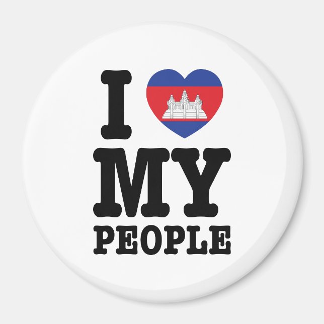 Aimant I Heart (Love) My Khmer People (Devant)