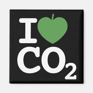 Aimant I Leaf CO2 - J'aime Carbon Dioxyde noir réfrigérat