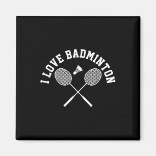 Aimant I Love Badminton Player Gift Retro Style