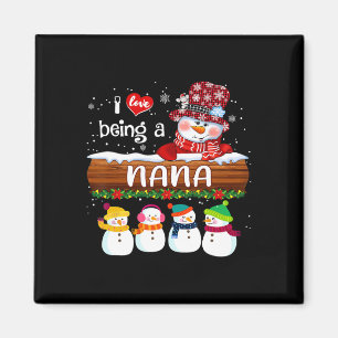 Aimant I Love Being a Nana Snowman Fun Joyeux Noël Pour