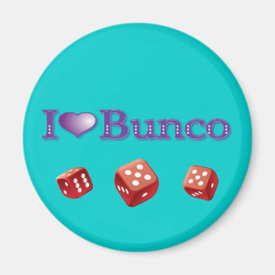 Aimant I Love Bunco avec Red Dice
