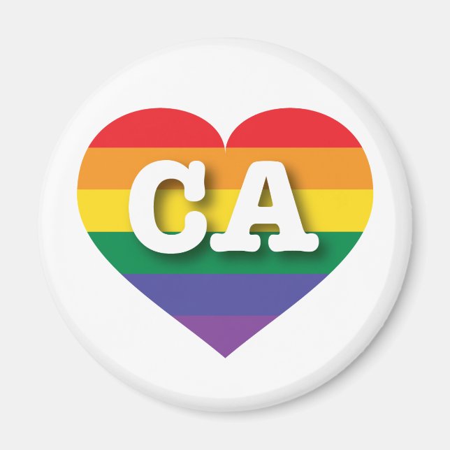 Aimant I Love California Rainbow Heart (Devant)