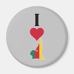 Aimant I Love Cameroun Vertical I Heart Country Carte