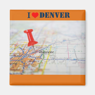 Aimant I Love Denver Map