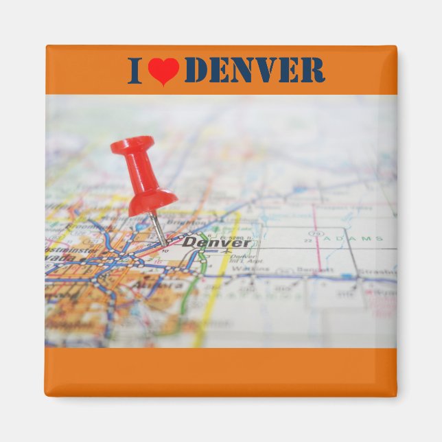 Aimant I Love Denver Map (Devant)