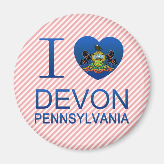 Aimant I Love Devon, PA (Devant)