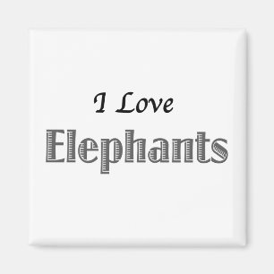 Aimant I Love Elephants