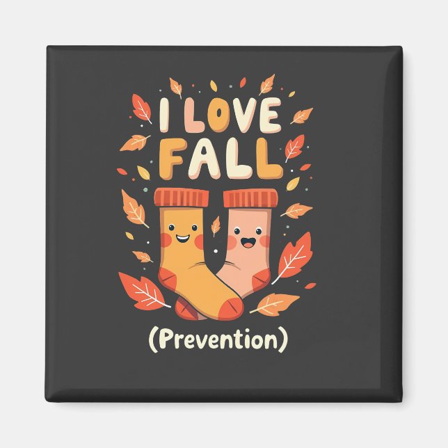 Aimant I Love Fall Prevention Automne Cosy Citrouille épi (Devant)