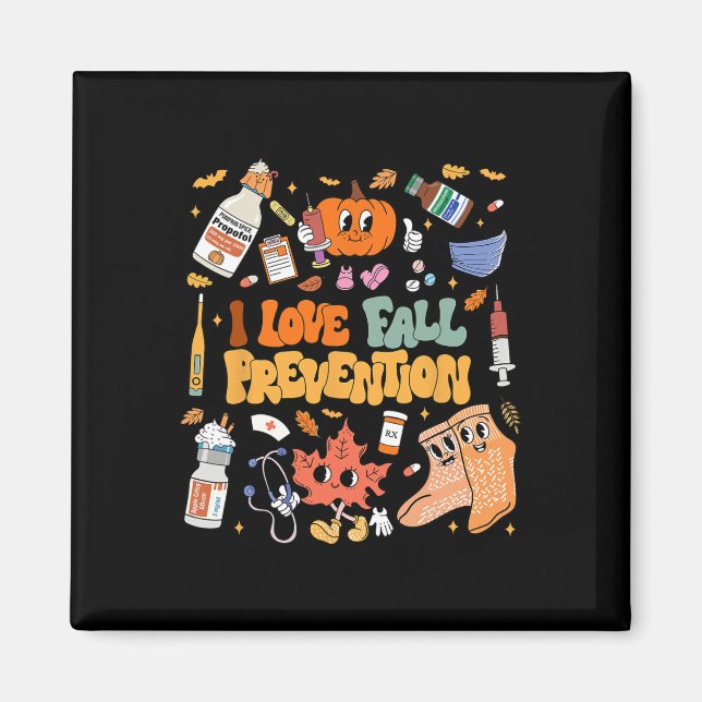 Aimant I Love Fall Prevention Thanksgiving Infirmière phy (Devant)