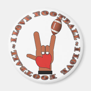 Aimant I Love Football ASL SIGN