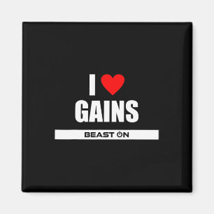 Aimant I Love Gains Bodybuilding Gainz Gym Fitness Traini