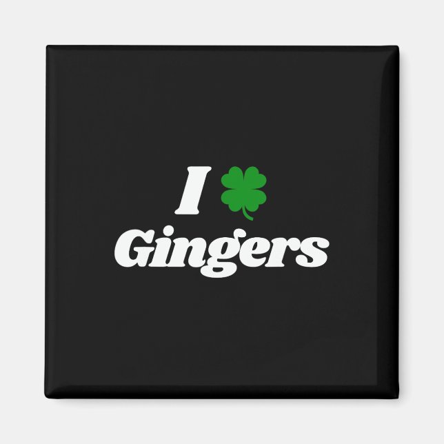 Aimant I Love Gingers Clover Shamrock St. Patrick's Day R (Devant)