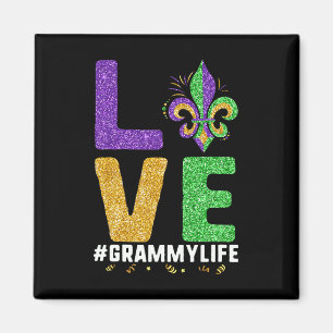 Aimant I Love Grammy Life Mardi Gras Grammylife Fleur De