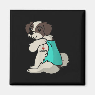 Aimant I Love Grand-Mère Tattoo Shih Tzu Grand-Mère Chien