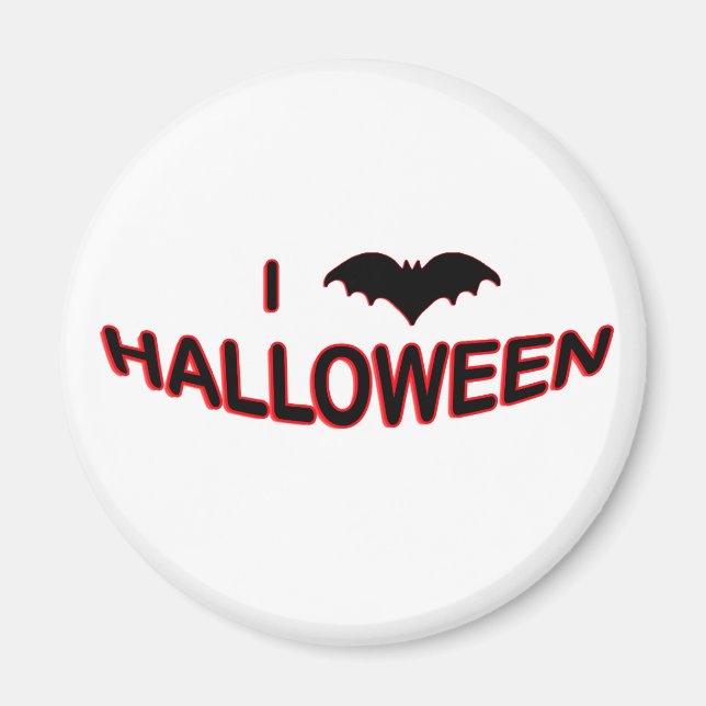 Aimant I Love Halloween (BAT) (Devant)