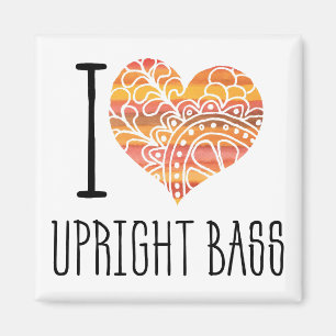 Aimant I Love Hop Bass Orange Mandala Heart