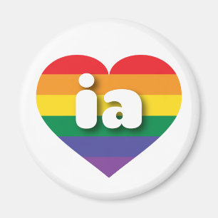 Aimant I Love Iowa Rainbow Heart