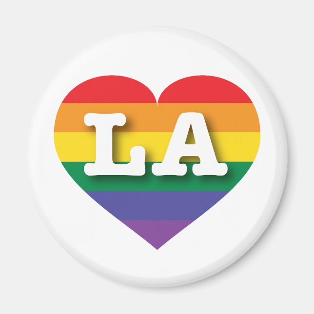 Aimant I Love LA Rainbow Heart (Devant)