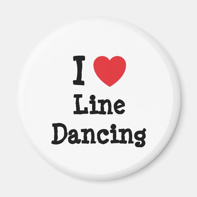 Aimant I love Line Dancing heart personnalisé (Devant)