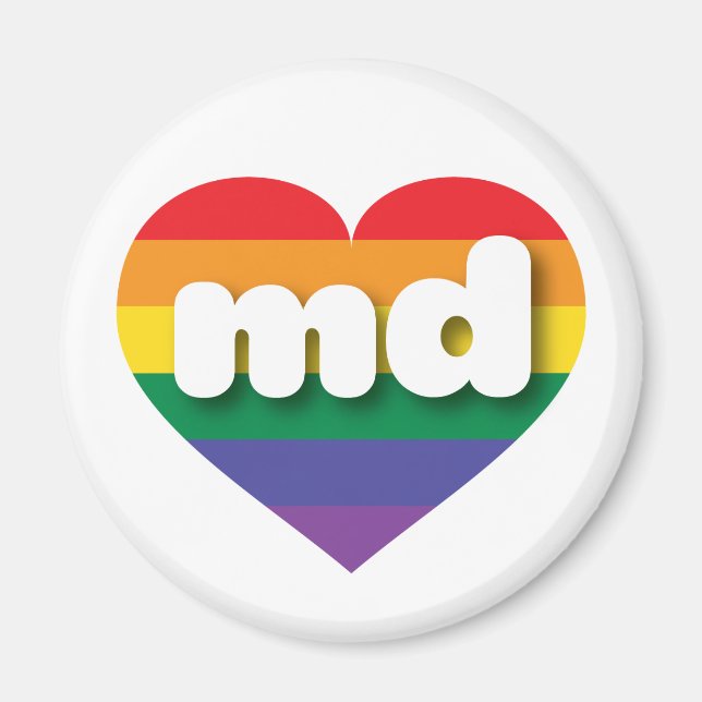 Aimant I Love Maryland Rainbow Heart (Devant)