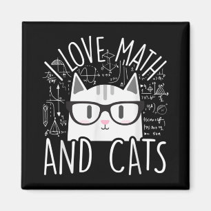 Aimant I Love Math And Cats Cute Kitty Cat