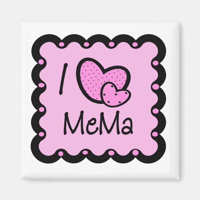 Aimant I Love Mema mure T-shirt (Devant)