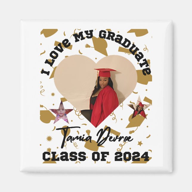 Aimant I Love My Graduate 2024 Heart (Devant)