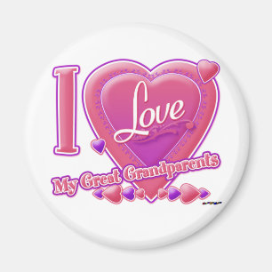 Aimant I Love My Great Grandparents pink/purple - heart