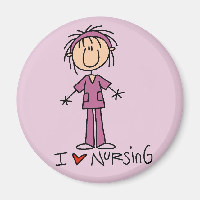 Aimant I Love Nursing Tshirts and Gifts (Devant)