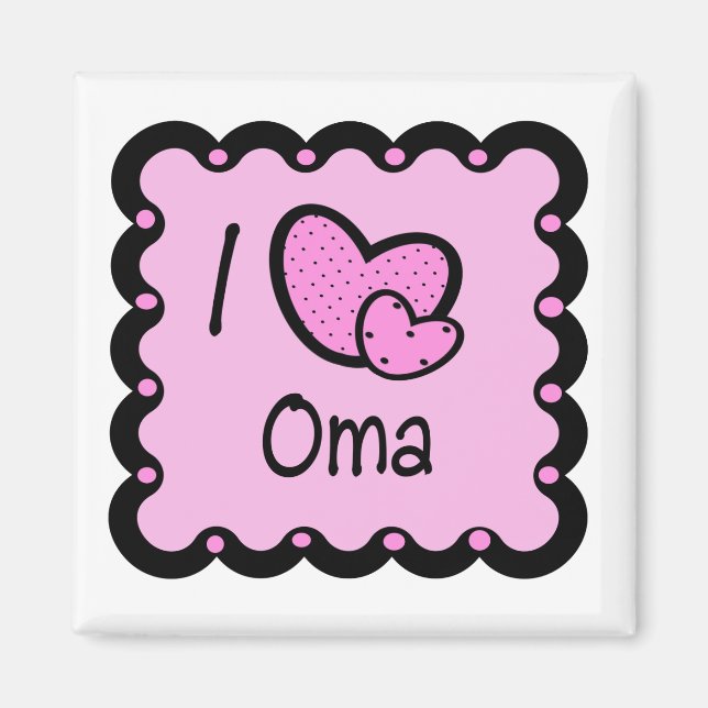 Aimant I Love Oma Cute T-Shirt (Devant)