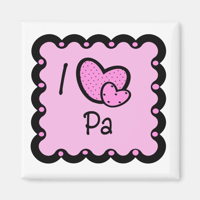 Aimant I Love Pa Cute T-Shirt (Devant)