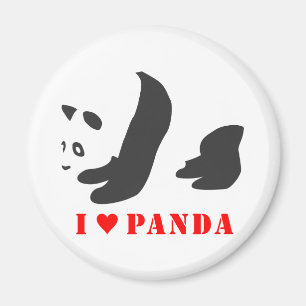 Aimant I Love Panda (Noir)