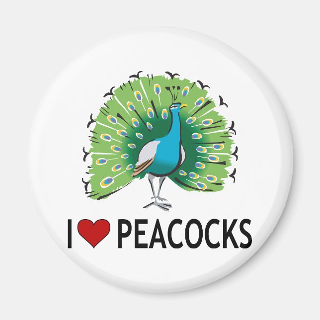Aimant I Love Peacocks (Devant)