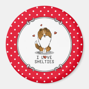 Aimant I Love Shelts (sable 2) Shetland Sheepdogs mignonn
