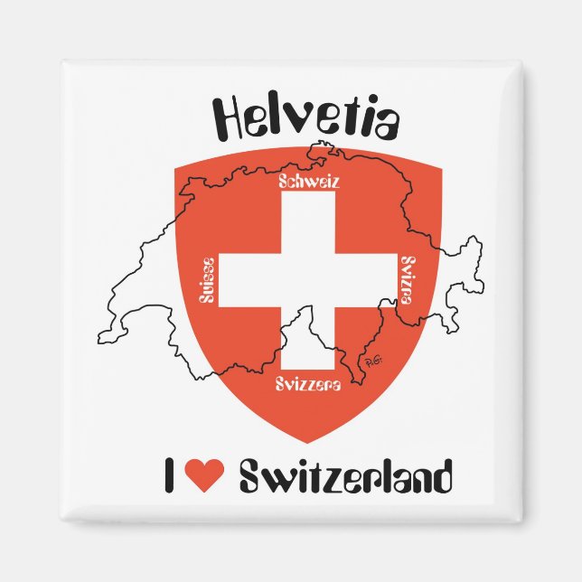 Aimant I love Switzerland (Devant)
