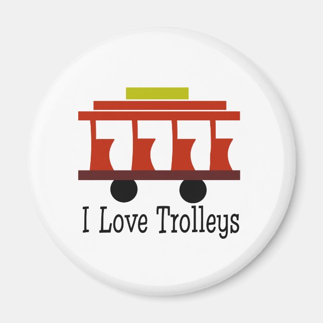 Aimant I Love Trolleys (Devant)