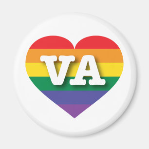 Aimant I Love Virginia Rainbow Heart