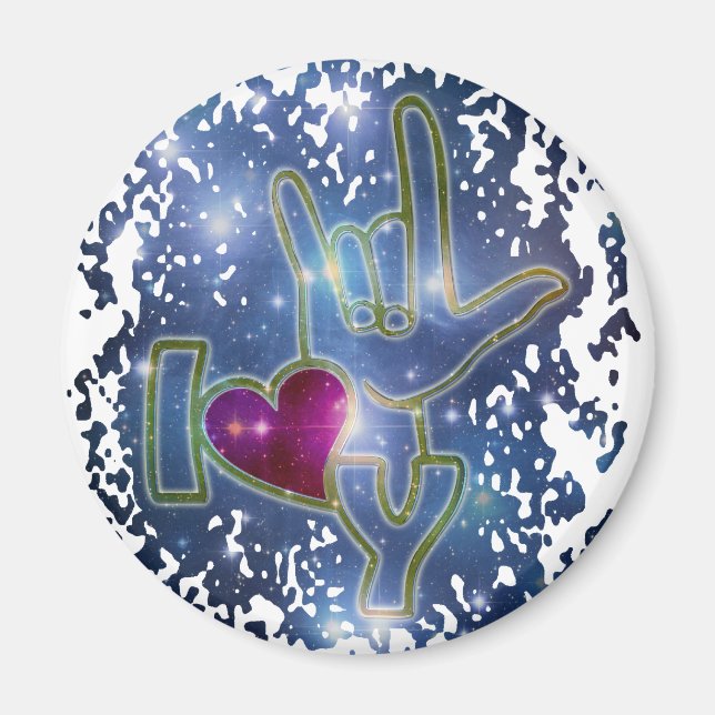 Aimant I LOVE YOU / langue des signes (Devant)