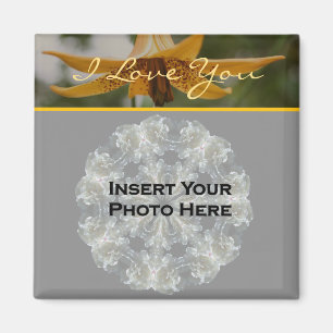 Aimant I Love You Lily Flower Photo personnalisée