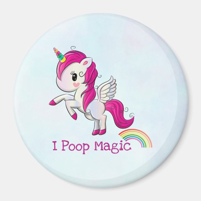 Aimant I Poop Magic Funny Unicorne Dit (Devant)