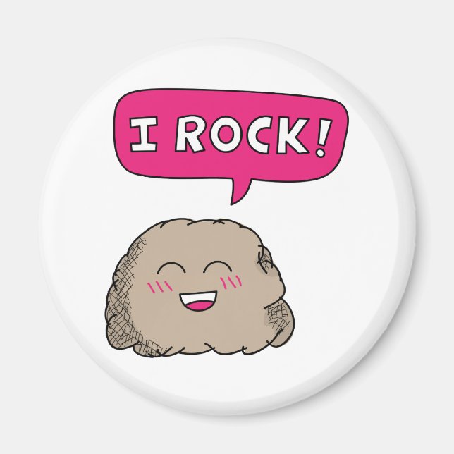 Aimant I Rock, mignon Humour de Rock Cartoon (Devant)