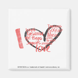 Aimant I rose de graffiti de coeur