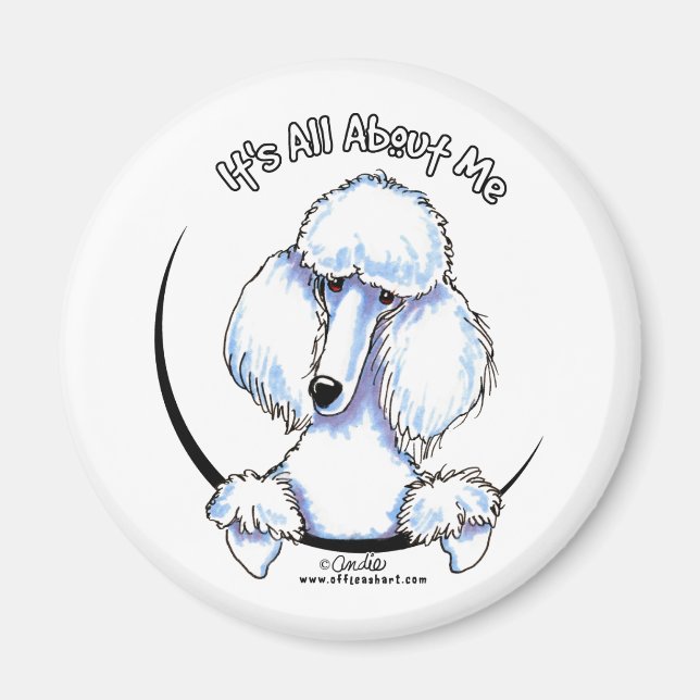 Aimant IAAM de caniche standard blanc (Devant)